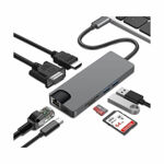 dd095487d0d6810c17597401cf0d3e92 Adapter USB 3.1 Tip C (M) - HDMI+VGA+2X 3.0 USB + tip C + SD (F) + RJ45