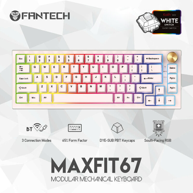 cec5f13b2ccc750f4ef2ece220a4ace3.jpg Tastatura Mehanicka Gaming Fantech MK910 RGB PBT Maxfit81 Frost Wireless crna (brown switch)