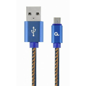 4c1140777aba6154645f4766ee5cfdef CC-USB2J-AMmBM-2M-BL Gembird Premium jeans (denim) Micro-USB cable with metal connectors, 2 m, blue