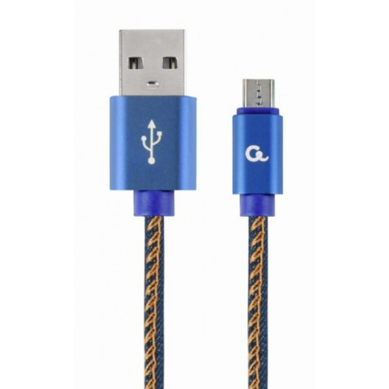 4c1140777aba6154645f4766ee5cfdef.jpg CC-USB2J-AMmBM-1M-BL Gembird Premium jeans (denim) Micro-USB cable with metal connectors, 1 m, blue
