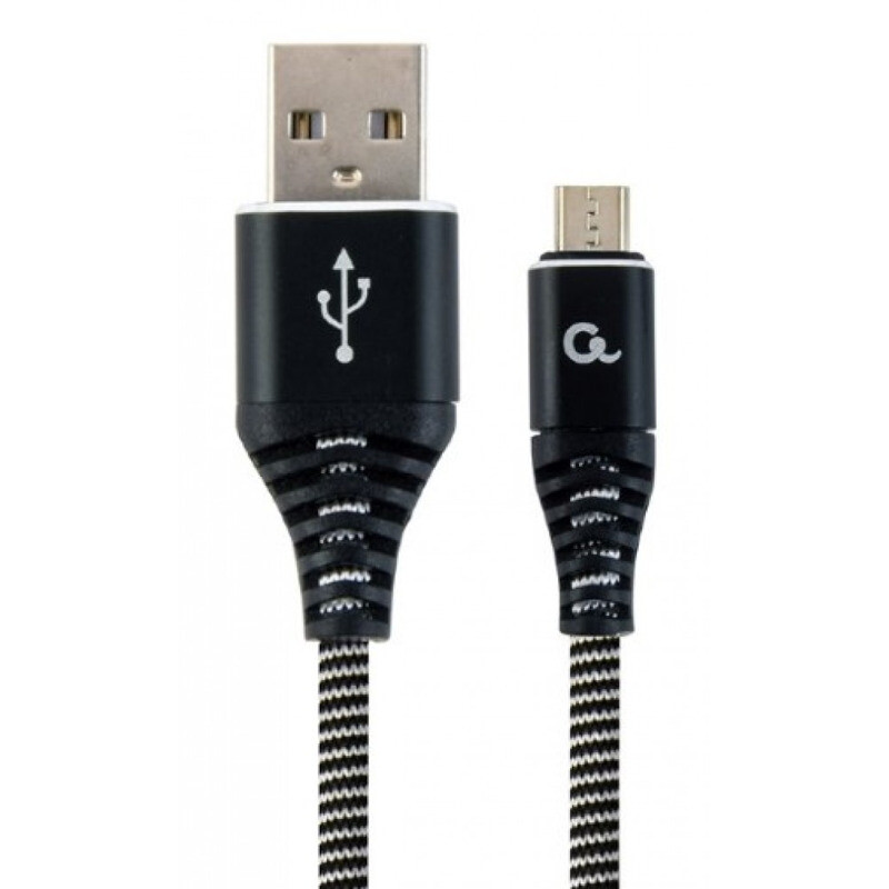 8696afbe6291859feb527e820a057248.jpg CC-USB2B-AMmBM-1M-BW Gembird Premium cotton braided Micro-USB charging - data cable,1m, black/white