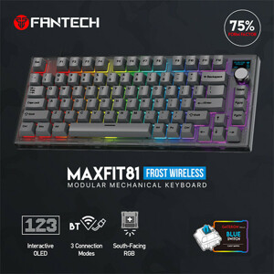 ca47a33e321bc5b55757ddfe0fbfb615 Tastatura Mehanicka Gaming Fantech MK910 RGB ABS Maxfit81 Frost Wireless crna (blue switch)