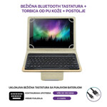 60676ec9bb50a77a3a9bf160dd7d4385 Maskica sa Bluetooth Tastaturom Leather za Tablet 10" Univerzalna zlatna