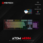 d0452809425de4abe3018783538518d8 Tastatura Mehanicka Gaming Fantech MK886 RGB Atom siva (Blue switch)