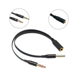4487331f7acd3cd5a3c9df97e7e3f689 Adapter Audio 3.5mm stereo (F) - 2x 3.5mm stereo (M)
