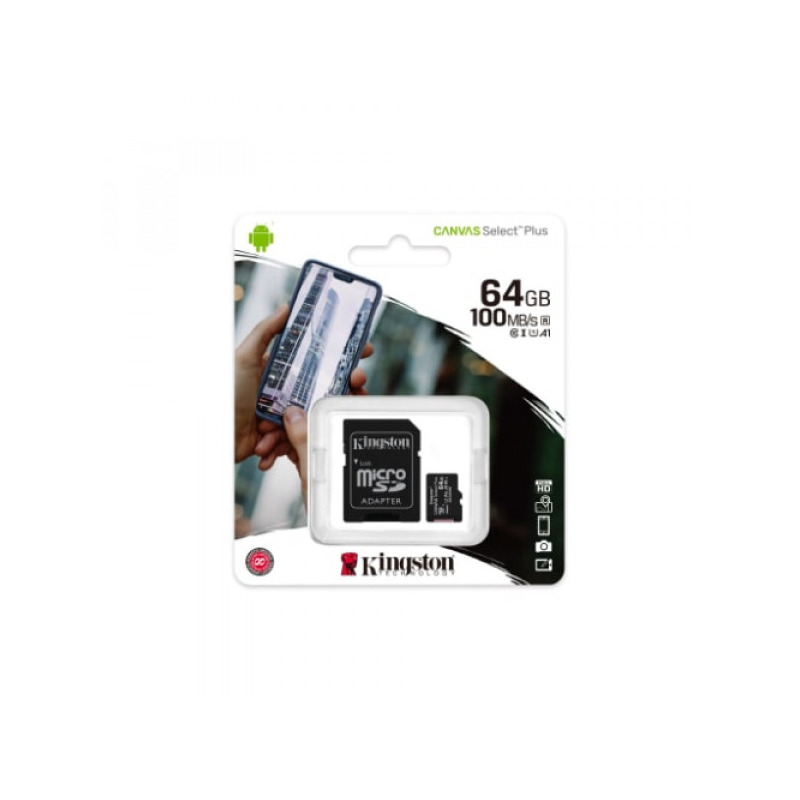 7903b428cf9a117104008a572b06989d.jpg Micro SD Kingston 64GB Canvas Select Plus SDCS2/64GB +adapter Class10