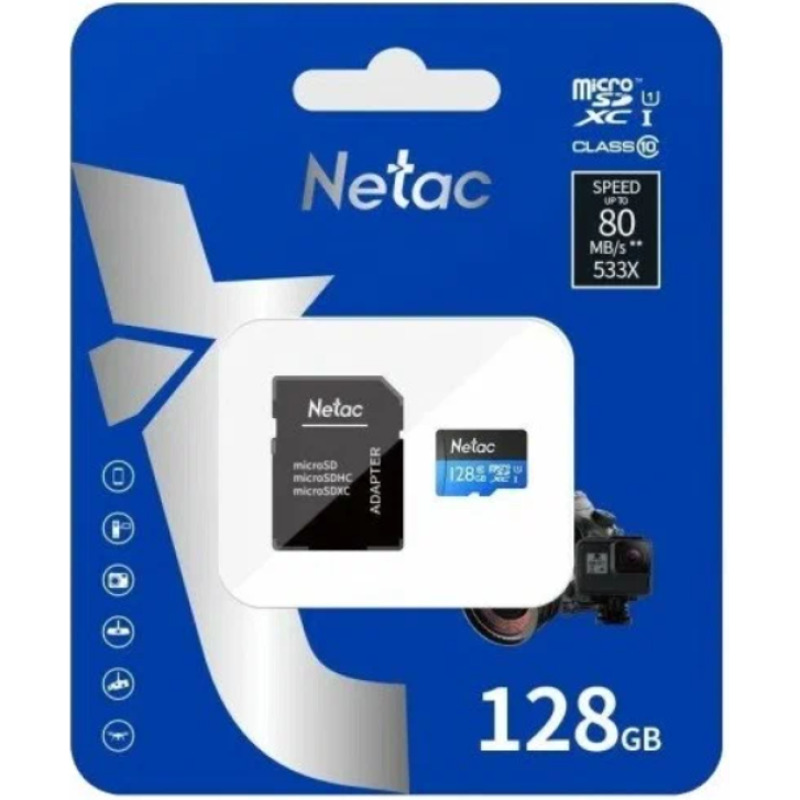dc770fa6d3398538dfcb9773178e3dcc.jpg Micro SDXC Netac 128GB P500 Extreme Pro NT02P500PRO-128G-R + SD adapter