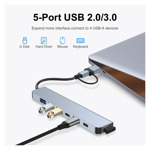3573f9bab596812da81f662b58133b8d Adapter Type C - USB 3.0 na 2xType C, 3xUSB 3.0 i 2xUSB 2.0 7u1 20cm kabl