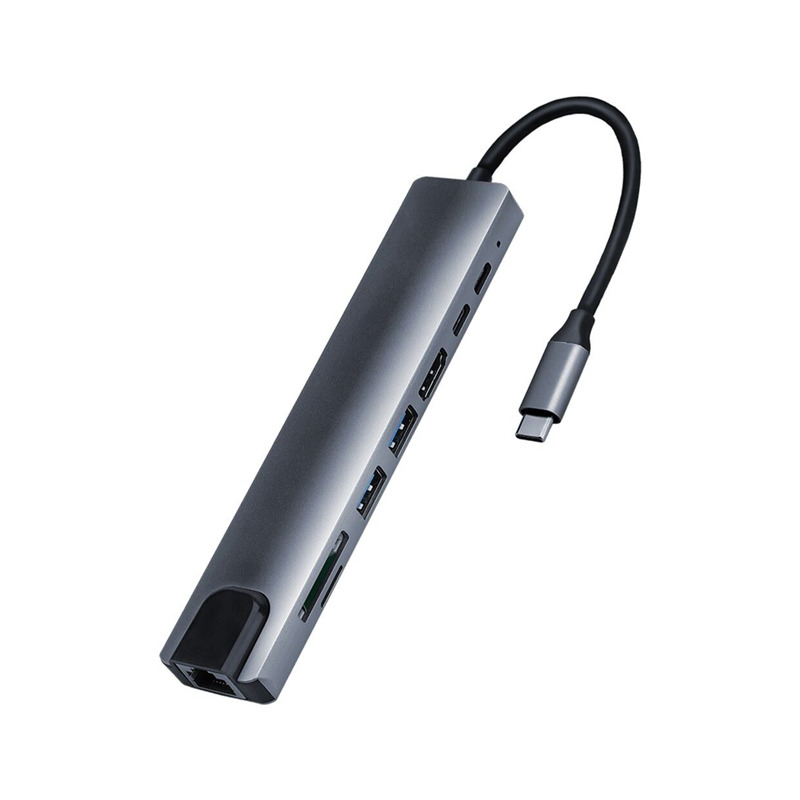 5fcea3c96906ea258fcd0102b9047024.jpg Adapter USB 3.1 tip C (M) - HDMI + USB3.0 + RJ45 + tip C (F) beli