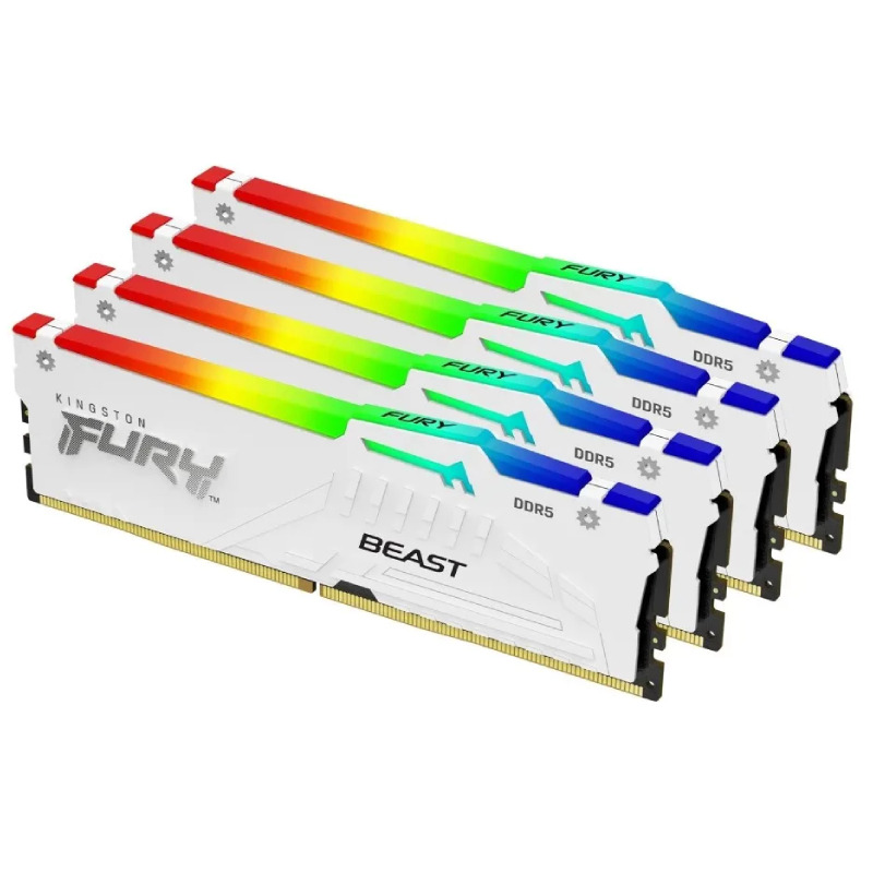 a608e5289e255b61613dd43e2a5b4496.jpg DIMM DDR5 128GB (4x32GB kit) 5200MT/s KF552C40BWAK4-128 FURY Beast White RGB XMP