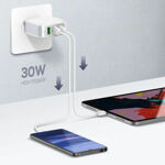 7f9db5fdfcc78fd0033afe630a2ebdba Kucni punjac LDNIO A3310Q 3xUSB, QC3.0 18W, 30W (total) sa Type C kablom