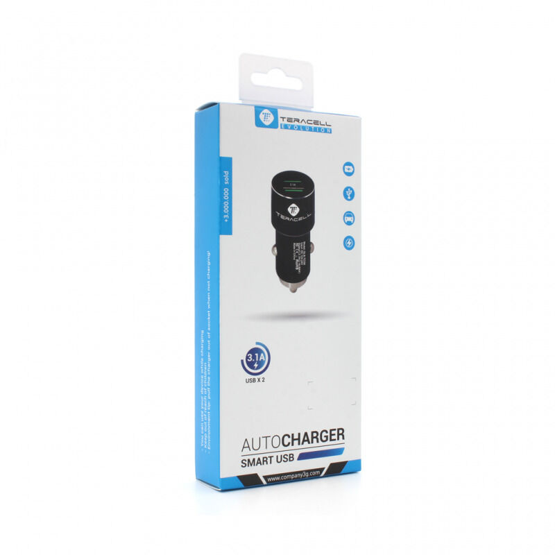 05c5381863519841c6de6cc5df099aec Auto punjac Teracell Evolution TC-11 PD 22.5W + USB QC3.0 20W, 45W (total) sa Type C kablom crni