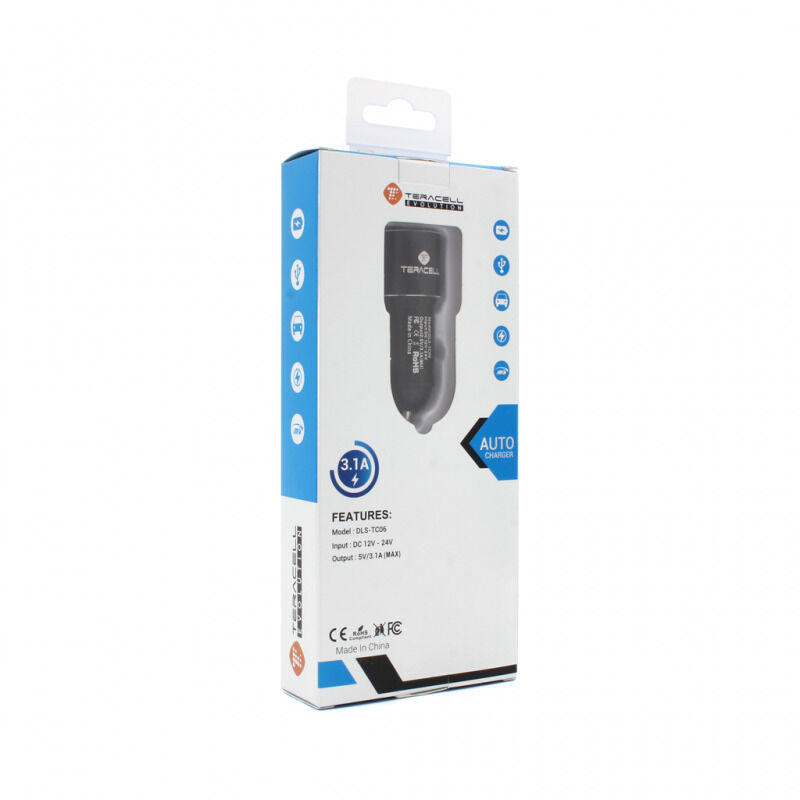 5b26615ce10f60ef1cfd594481ea59bc Auto punjac Teracell Evolution TC-06 2xUSB 3.1A crni