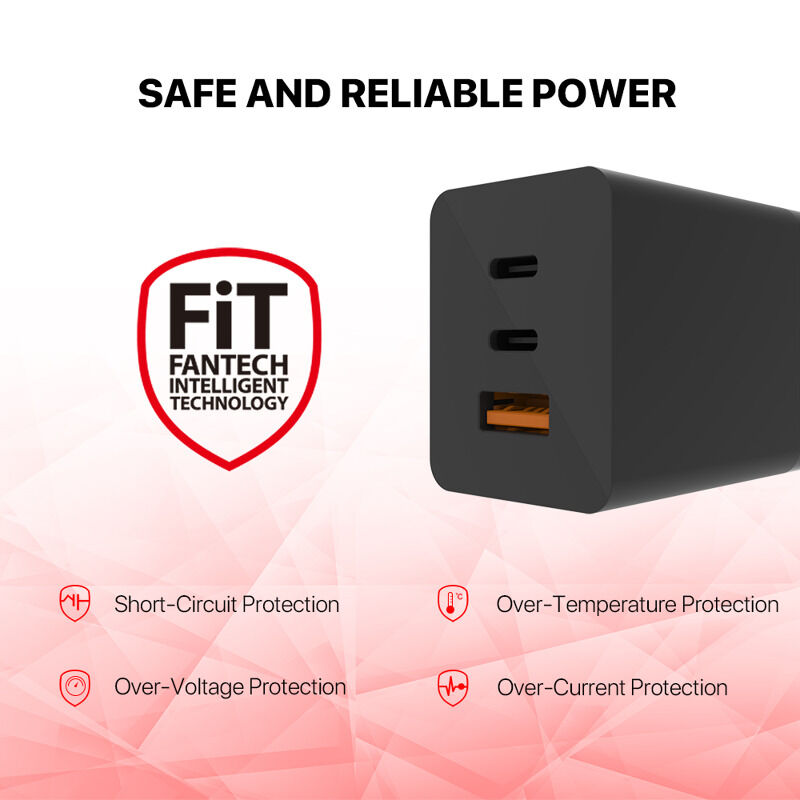 6b2f8d79a2a6d0e6ad3db9f014246ee4 Kucni punjac Fantech CWG301 2xPD + QC 65W crni