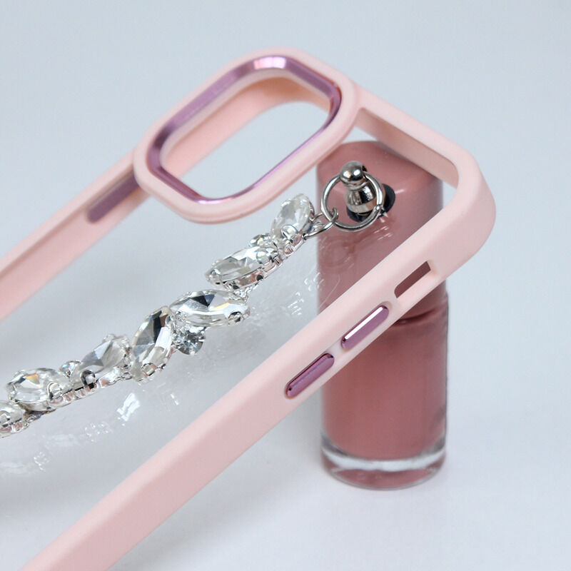 ba26558d94efee862663fed756520bd4 Maskica Chain za iPhone 13 6.1 roze