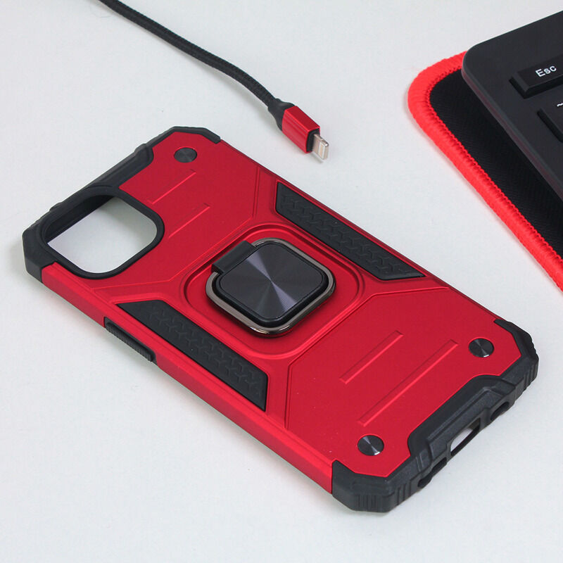 bd871edaaf3affe7488e32a8407ddec5 Maskica Hard Border Ring za iPhone 14 6.1 crvena