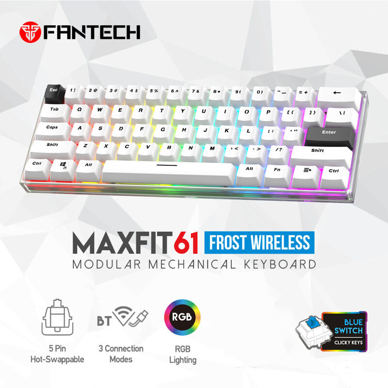 acddd0bc784a9d71e05014e4f125a5c9 Tastatura Mehanicka Gaming Fantech MK876 RGB Atom TKL siva (Blue switch)