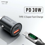 1009029e3edd63a34d402839d3a15557 Auto punjac KONFULON C80Q, 3.6A, QC3.0 22.5W, PD 30W crni