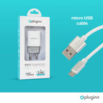 1db2cfaf1ad1605019cf65e83f94a8e1 Kucni punjac Pluginn PI-D47, 5V, 2.4A, 12W 2xUSB sa micro USB kablom beli CE