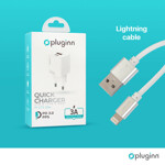 8f241ec55ef53afb04c5583f6bcbe877 Kucni punjac Pluginn PI-D73-33w, GaN, QC3.0 PD3.0, PPS, USB-PD 20W+33W, 53W (total) sa PD iPhone lightning kablom beli CE