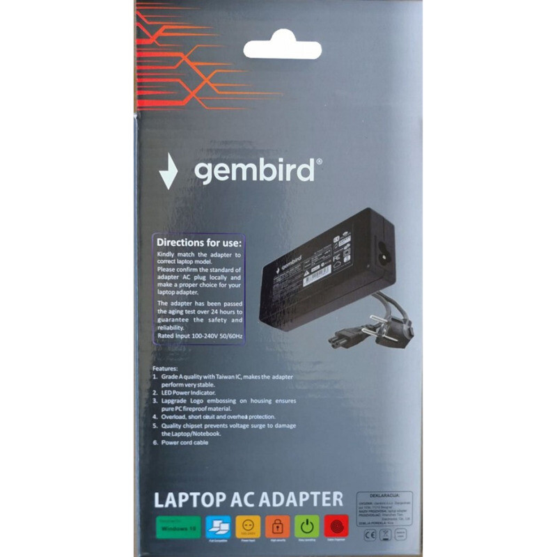 14c347d207589d286ee9a2947d662205 NPA90-190-4740 (HP11) ** Gembird punjac za laptop 90W-19V-4.74A, 7.4x5.0mm black PIN (983)