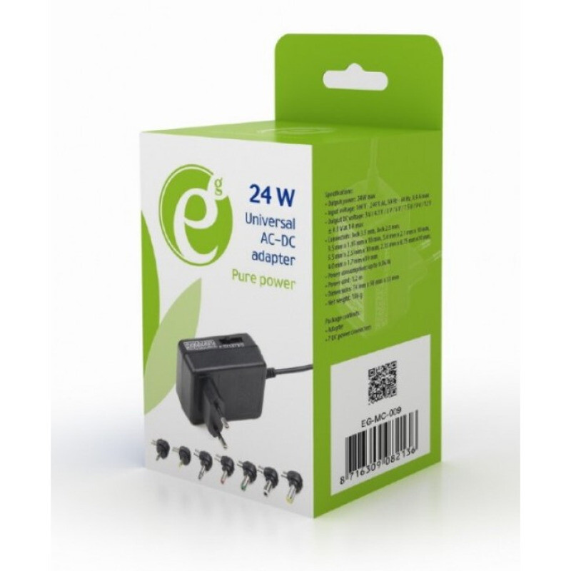 25c5328e4aee03a9107c811276ba957f EG-MC-009 Gembird 24W Univerzalni AC-DC adapter 220V/24W na 3,4.5,5,6,7.5,9,12V 2A max
