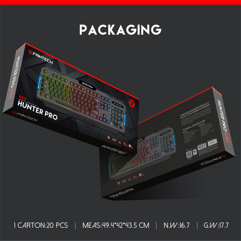 bbb1a32e498e90e7779454fd9981a3f0 Tastatura Gaming Fantech K511 Hunter Pro crna