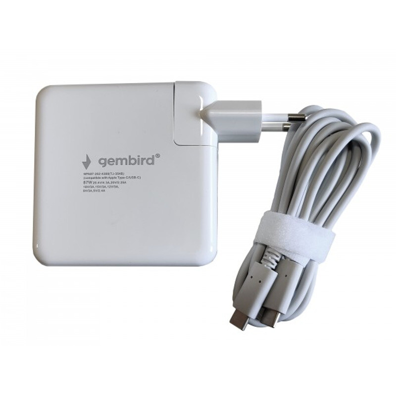 f9f41138dc97a7eeb93cde6aa4b24e0b NPA87-202-4300 (TJ-354B Apple Type-C/USB-C) Gembird punjac za MacBook 87W-20,2V-4.3A, USB Type-C