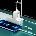 c53695b40e23a983295958e91ec88dfb Kucni punjac KONFULON C70Q, Fast Charge, QC3.0 22.5W, PD 20W beli