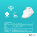 00cd73e0915a8105474ea38a7d19abf0 Kucni punjac Pluginn PI-D61S, PD3.0, PPS, 20W sa PD iPhone lightning kablom beli CE