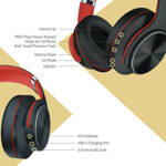 1ae776178cf0b18b52c9d86a3bd9bb52 Bluetooth slusalice DOQAUS VOUGE 5 crvene