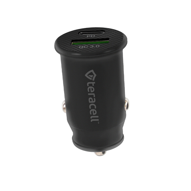 0027a1d02786823858139cb156629fff Auto punjac Teracell Evolution TC-11 PD 22.5W + USB QC3.0 20W, 45W (total) sa Type C kablom crni