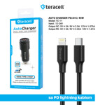 63258c16ac91f7427229c0d930a479a8 Auto punjac Teracell Evolution TC-11 PD 22.5W + USB QC3.0 20W, 45W (total) sa PD Lightning kablom crni