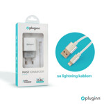 c9d21e0f8b87605b1fbfbdc549419524 Kucni punjac Pluginn PI-D48, 5V, 2.4A, 12W sa lightning kablom beli CE