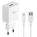 c07f9b4a65045adbec1aaf11742805df Kucni punjac KONFULON JK77 2.4A sa iPhone lightning kablom beli 1m