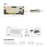 61d870776e060c8b62dfad2a3a4021f7 Tastatura Mehanicka Gaming Fantech MK910 RGB Vibe Maxfit 81 Milky Matcha Wireless (Yellow switch)
