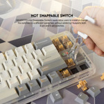 6dbb0fee29eb68146963046239892b98 Tastatura Mehanicka Gaming Fantech MK911 RGB Vibe Maxfit 70 Epic Greyscale Wireless (Yellow switch)