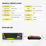 95293209c9b710d34518ca17ce66684a Tastatura Mehanicka Gaming Fantech MK911 RGB Vibe Maxfit 70 Epic Greyscale Wireless (Yellow switch)