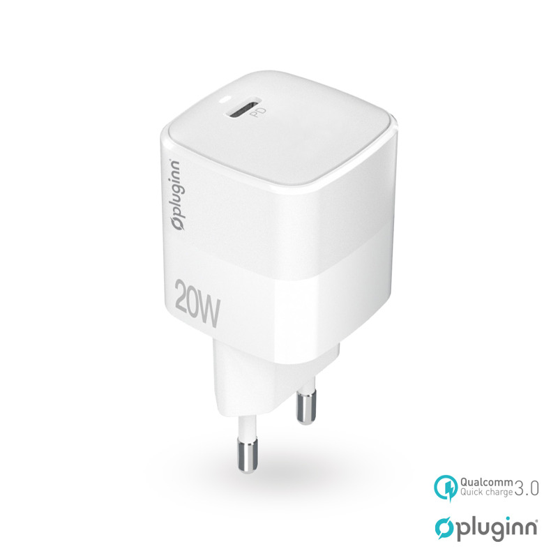 e3263293a3d8357cbf117cd3a0675ce6 Kucni punjac Pluginn PI-D73, QC3.0 PD3.0, PPS, USB-PD 18W+20W, 38W (total) sa PD Type C kablom beli CE