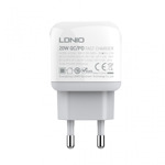 1ceae3261282a206dc54515ebb513d7f Kucni punjac LDNIO A2316C, PD 20W, QC3.0 18W, sa Type C na Iphone lightning kablom beli
