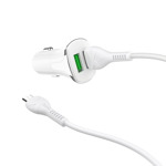 4231ae05460b04abf1f7493238fb3cea Auto punjac HOCO Z31 QC3.0 2xUSB sa micro USB kablom beli