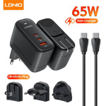 0ab90dd804910d39c305d8d6db3daf3a Kucni punjac sa adapterima LDNIO Q366 GaN QC3.0, 2xPD3.0 PPS 65W sa Type C na Type C kablom crni