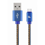ddcac2bb6de030ac0011bf5e713de61e CC-USB2J-AMCM-1M-BL Gembird Premium jeans (denim) Type-C USB cable with metal connectors, 1m, blue
