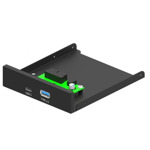 de1b71e9698b0fb305a13c075aae9570 FDI3-U3C-01 Gembird interni 3.5 prednji PC panel USB 3.1 Type-A + Type-C port, crni