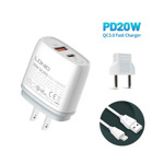3c148143fa2fd9124c519ada6b48a0a9 Kucni punjac LDNIO A2424C, PD 20W QC3.0 18W, sa IPhone lightning kablom beli