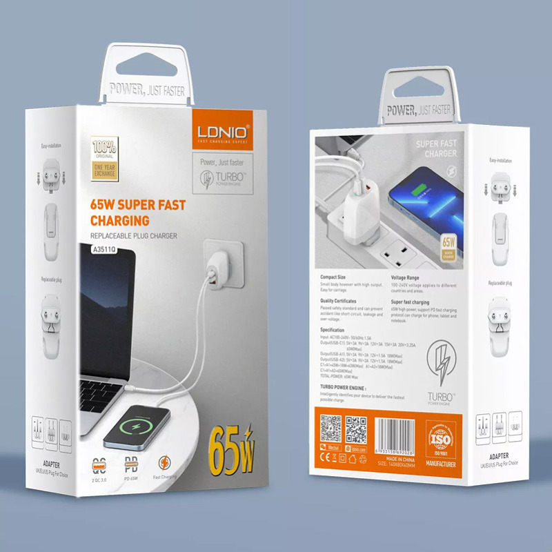 018a9defb765b1a22cd3865f7764d057 Kucni punjac LDNIO A3511Q PD, QC4+, QC3.0, PPS, 65W Type C na Type C