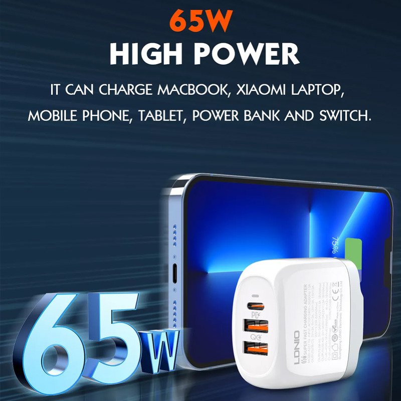 08f90d9b0913465ef2294b40f4321832 Kucni punjac LDNIO A3511Q PD, QC4+, QC3.0, PPS, 65W USB na Type C