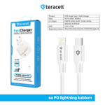 596b030ec48045579dcc7a0852294693 Kucni punjac Teracell Evolution TC-17GP, GaN, PPS, PD 3.0, 67W sa PD iPhone lightning kablom beli CE