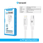 9b92e84a5412e10e681f7ea232b007d5 Kucni punjac Teracell Evolution TC-16GP, GaN, PD 3.0, 33W sa PD iPhone lightning kablom beli CE