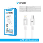 d2efb2b7ee8e436e410bb1a0a288c28b Kucni punjac Teracell Evolution TC-15GP, QC 3.0, PD 3.0, 20W sa PD iPhone lightning kablom beli CE